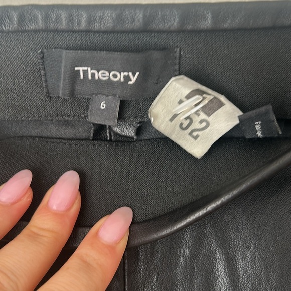 Theory leggings Adebelle 100% Lambskin Leather size 6 black - Picture 6 of 9